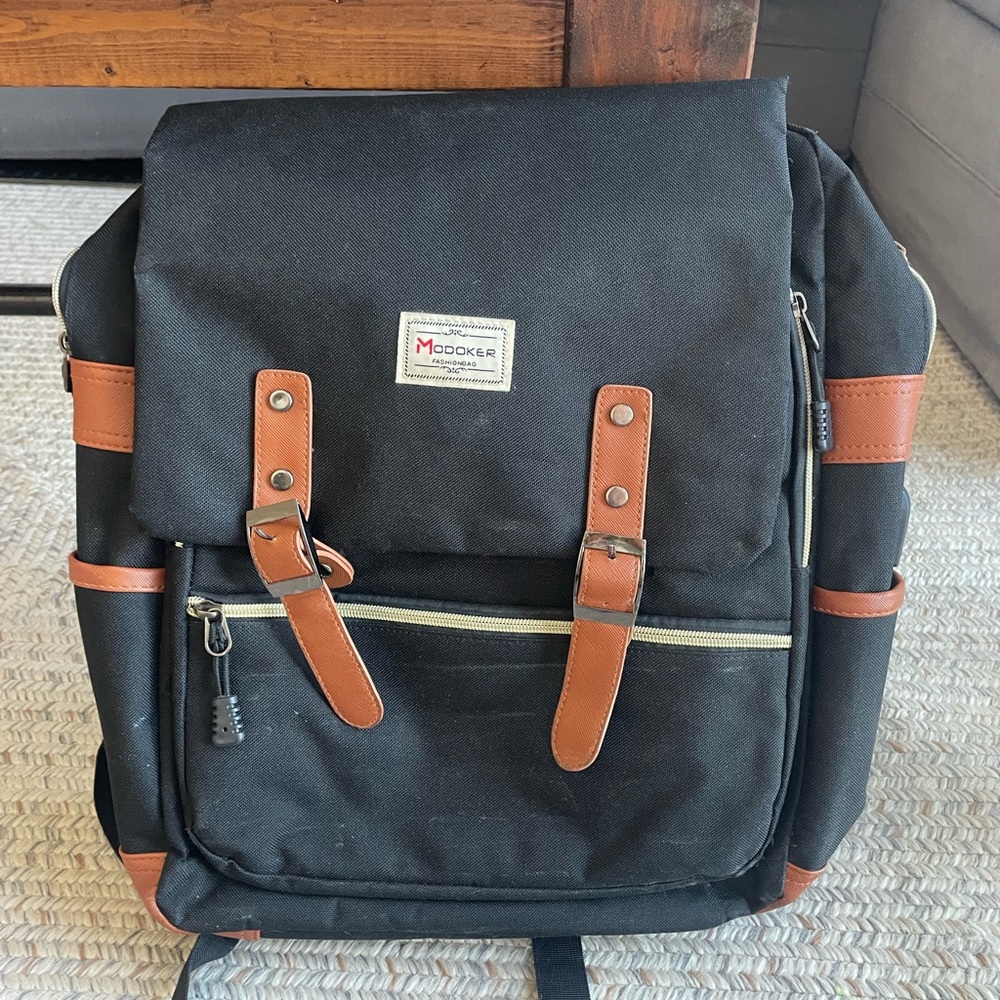 Black Backpack for work or school - fits laptop